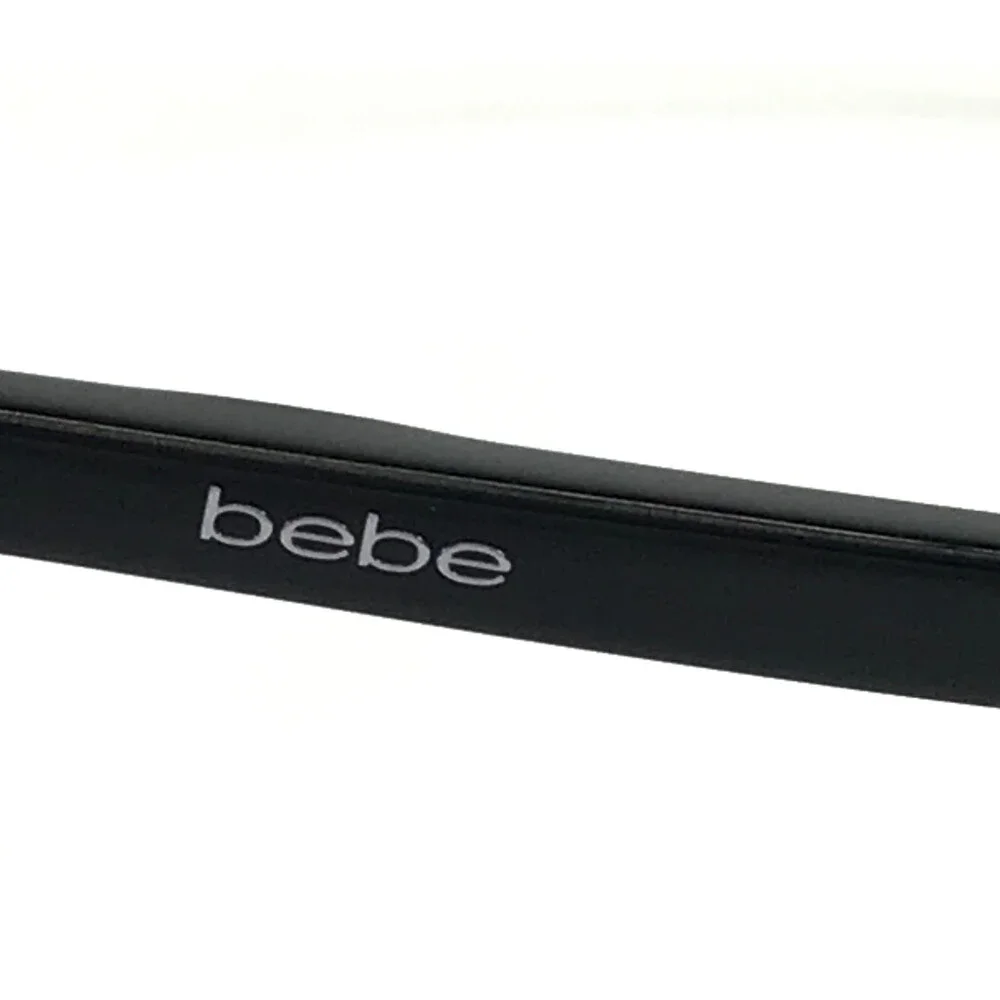Bebe Eyeglasses Frames BB5218 001 JET Black Yellow Cat Eye Full Rim 51-18-135
